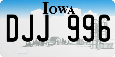 IA license plate DJJ996