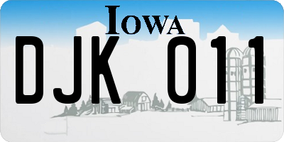 IA license plate DJK011
