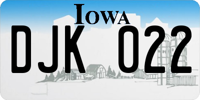 IA license plate DJK022
