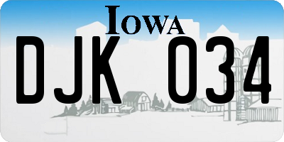 IA license plate DJK034
