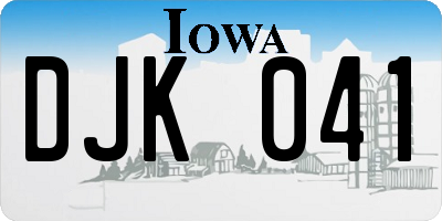 IA license plate DJK041