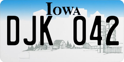 IA license plate DJK042