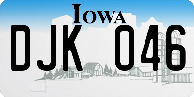 IA license plate DJK046