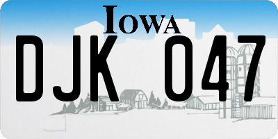 IA license plate DJK047