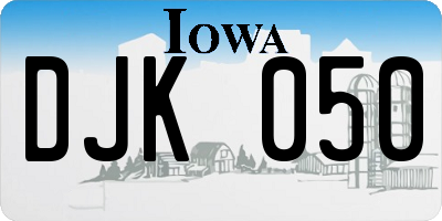 IA license plate DJK050