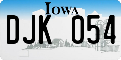 IA license plate DJK054
