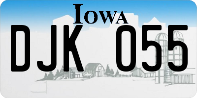 IA license plate DJK055