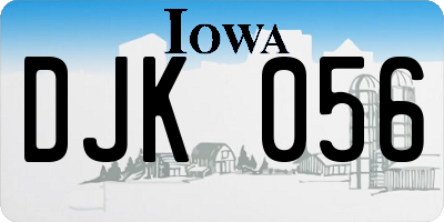 IA license plate DJK056