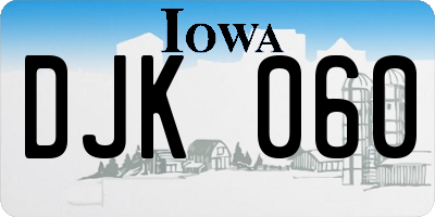 IA license plate DJK060