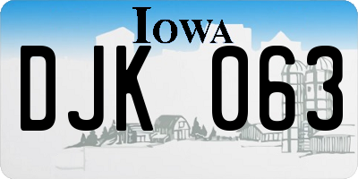 IA license plate DJK063