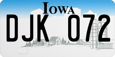 IA license plate DJK072