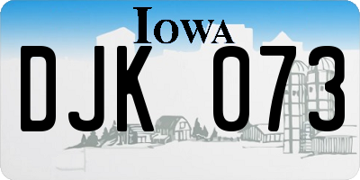 IA license plate DJK073