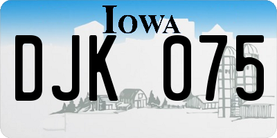 IA license plate DJK075