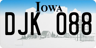IA license plate DJK088