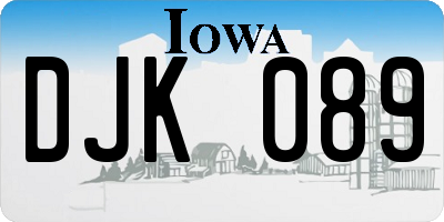 IA license plate DJK089