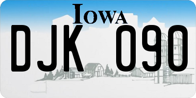 IA license plate DJK090