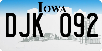 IA license plate DJK092