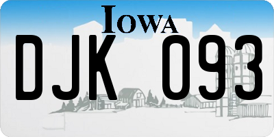 IA license plate DJK093