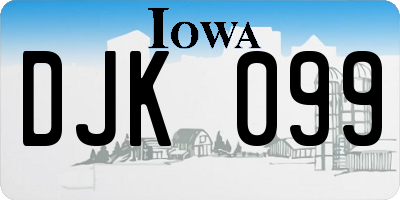 IA license plate DJK099