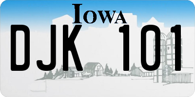 IA license plate DJK101