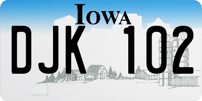 IA license plate DJK102