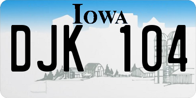 IA license plate DJK104