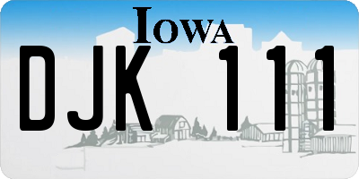 IA license plate DJK111