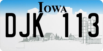 IA license plate DJK113
