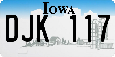 IA license plate DJK117