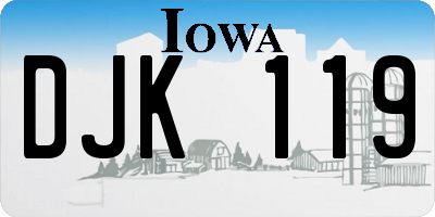 IA license plate DJK119