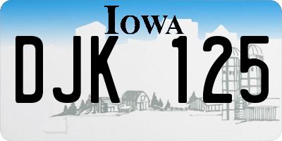 IA license plate DJK125
