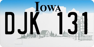 IA license plate DJK131