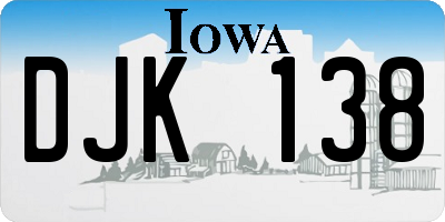 IA license plate DJK138