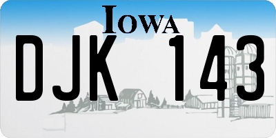 IA license plate DJK143