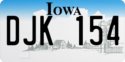 IA license plate DJK154