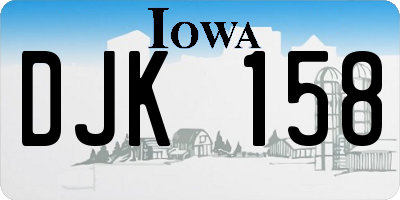 IA license plate DJK158