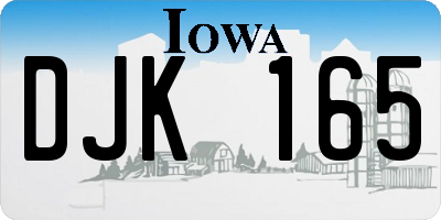 IA license plate DJK165