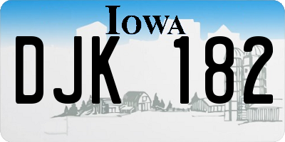 IA license plate DJK182