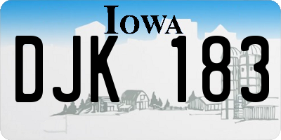 IA license plate DJK183