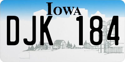 IA license plate DJK184
