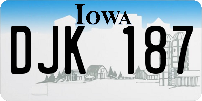 IA license plate DJK187