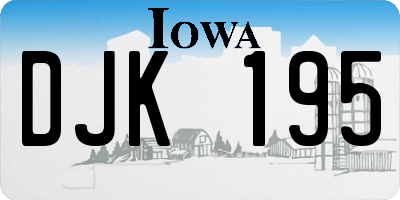 IA license plate DJK195