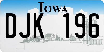 IA license plate DJK196