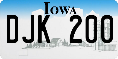 IA license plate DJK200