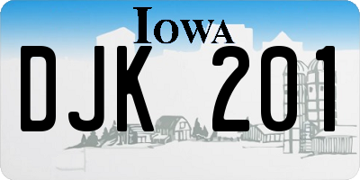 IA license plate DJK201
