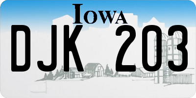 IA license plate DJK203