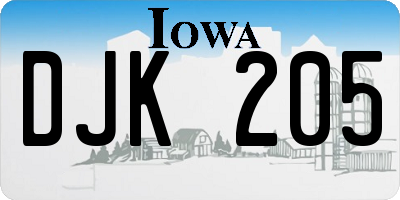 IA license plate DJK205