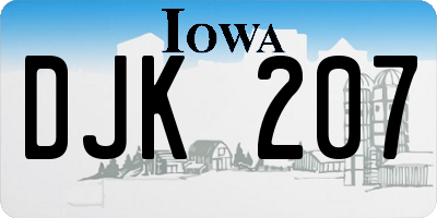 IA license plate DJK207