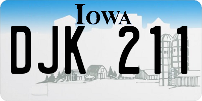 IA license plate DJK211