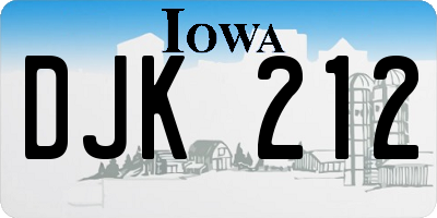 IA license plate DJK212